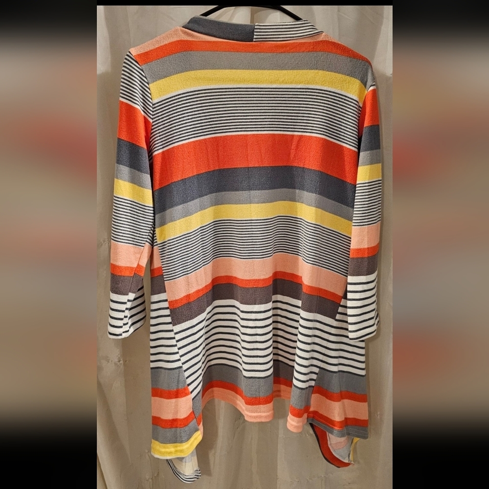 Vibrant Striped Women's Cardigan - Picture 6 of 6